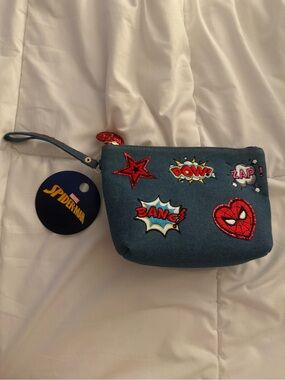 Bioworld Marvel Spider-Man Comic Patch Cosmetic Wristlet Pouch